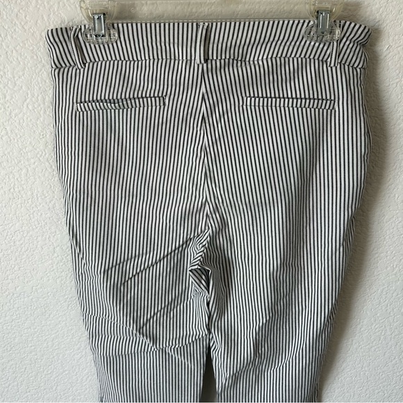 Hilary Radley Light Academia White and Grey Striped Business Casual Dress Pants - Picture 3 of 8